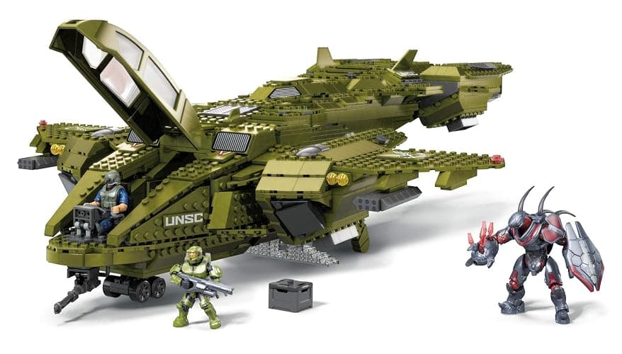 MEGA Halo Toy Building Sets, Pelican Inbound Vehicle with 2024 Pieces, 3 Micro Action Figures and Accessories, for Collectors thumbnail 12