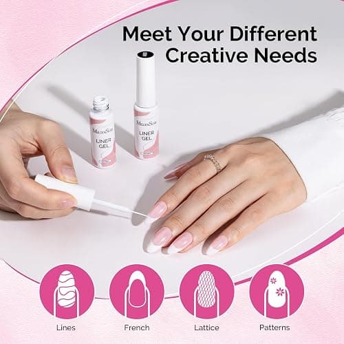MelodySusie 8ML White Gel Liner Nail Art Polish | Line and Patterns of Painting,French Nail Tips,DIY Manicure Pedicure for Home DIY thumbnail 5
