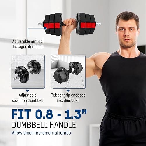 Yes4All Fractional Weight Plates Set, Available In Steel And Rubber, Set of 2/4/6 Plates in 1.25LB, 2.5LB, or 5LB Sizes, Micro Change Plates for Dumbbell and Olympic Barbell Weightlifting thumbnail 5