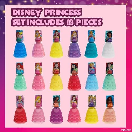 Townley Girl Disney Princess 18 Piece Water-Based Nail Polish Set, Castle Theme, Quick Dry and Peels-Off, Nail Paint Set for Girls, Perfect for Parties, Sleepovers and Makeovers, Ages 3 thumbnail 3