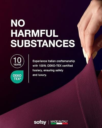 sofsy 10-Year Hosiery Craftsmanship - Italian 40 Den Run Resistant Opaque Tights for Women | High-Waist, Reinforced Toe thumbnail 2