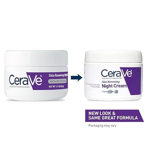 CeraVe Skin Renewing Night Cream, Niacinamide, Peptide Complex, and Hyaluronic Acid Moisturizer for Face, 1.7 Ounce, Packaging may Vary thumbnail 2