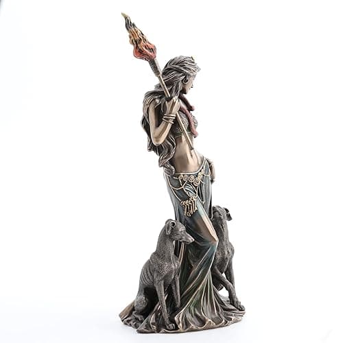 Veronese Design 13 3/8 Inch Hecate Greek Goddess of Magic with her Hounds Cold Cast Resin Sculpture Bronze Finish thumbnail 6
