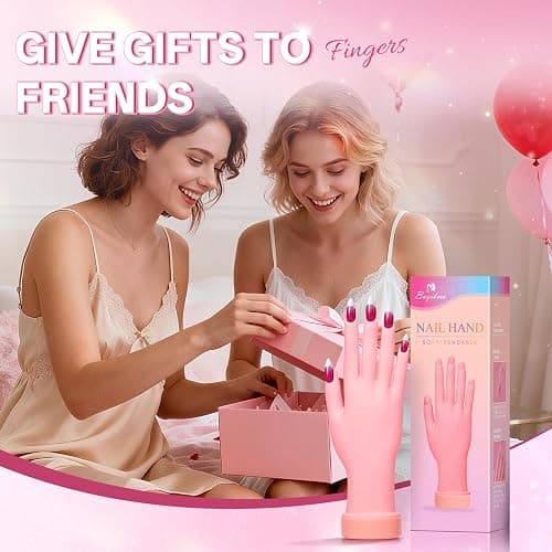 Buqikma Flexible Practice Nail Fake Silicone Hand Model for Acrylic Nails | Mannequin Hand for Nails, Fake Manicure Hand Manikin hand to practice nails on for Nail Practicing nail Tip art beginner thumbnail 9