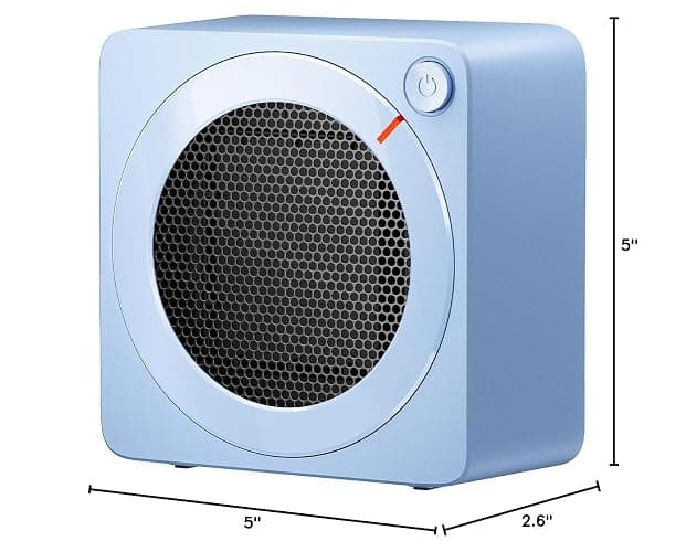Gaiatop Mini Space Heater, Lightweight PTC Ceramic Fast Heating 500W Energy Efficient for Indoor Use, Overheating & 45° Tip-Over Protection, Portable Desk Electric Heaters for Office Home Blue thumbnail 2