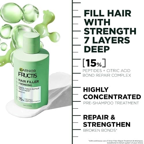 Garnier Fructis Hair Filler Bonding Inner Fiber Rinse Out Pre Shampoo Treatment With Bond Repair Complex, 10.1 Fl Oz, 1 Count thumbnail 5