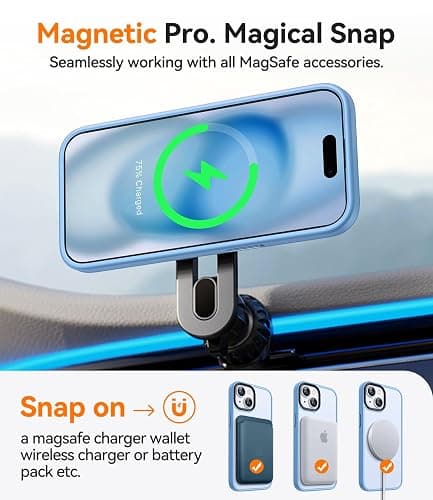 CANSHN Magnetic Case for iPhone 15 Case [Compatible with MagSafe & MIL-Grade Drop Tested] Slim Translucent Matte Cover, Anti-Scratch Shockproof Phone Case for iPhone 15 6.1 Inch, Sky Blue thumbnail 3
