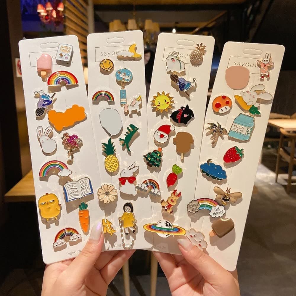 20 Random Enamel Pin Brooches Badges Cute INS Tide Personalized Pins Accessories Cartoon Clothes Hat Metal Small Jewelry thumbnail 3