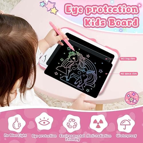 Teriph LCD Writing Tablet for Kids, Unicorn Girl Toys, Toddlers Toys Drawing Board, Educational Doodle Pad Kid Toys for 3 4 5 6 7 8 Year Old Girls Boys Easter Birthday Party Xmas Gift, 8.5inch thumbnail 3
