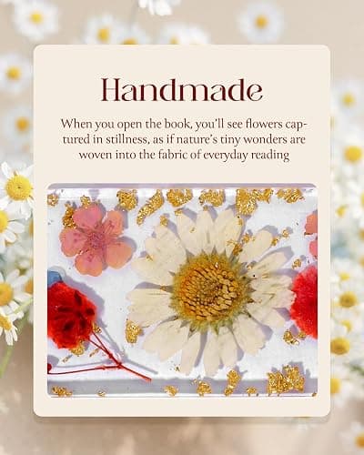 Buleens 2PCS Bookmarks for Women - Blue Book Marks for Readers Book Lovers, Personalized Handmade Dried Flower Resin Bookmark with Tassels, Pretty and Aesthetic thumbnail 3