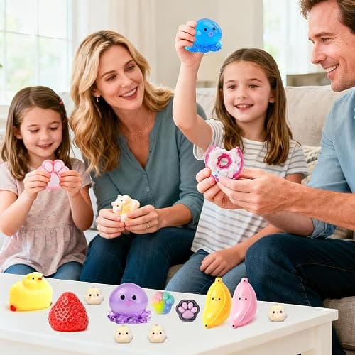 20Pcs Taba Squishy Pack Fidget Toys, Include Squishies Chick, Cat Paws, Hamster, Strawberry Toys, Sensory Toys for Kids, Classroom Birthday Gifts, Goodie Bag Stress Relief Toys (11big+9small) thumbnail 2