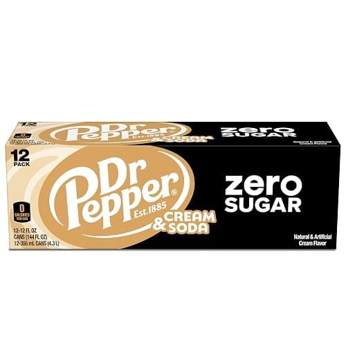 DR PEPPER and Cream Soda Zero Sugar, 12 fl oz cans, 12 pack thumbnail 4
