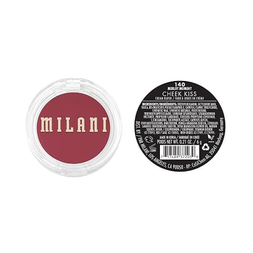 Milani Blush Makeup – Cheek Kiss Cream Blush for Cheeks, Buildable Cream-to-Gel Blusher & Lip Tint, Dewy Natural Color, Hydrating - Merlot Moment thumbnail 2