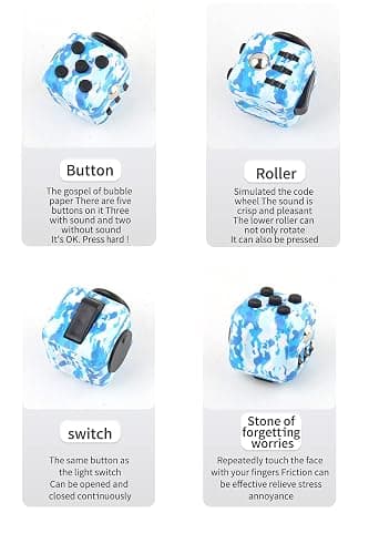 Canyoo Cube Stress Relief Reduce Anxiety Toys Adults Children Colorful Decompression Dice Eliminate Bad Habits Multi Function Easy Carry Killing Time Gift Birthdays Festivals (Splash Color) - Splash Color thumbnail 6