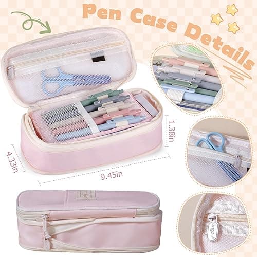KOUDGY 49Pcs Book Annotation Kit - Aesthetic School Supplies with Cute Pen Case Highlighters Gel Pens and Marker, Sheets Transparent Index Tabs Sticky Notes Bible Study Supplies (Pink) thumbnail 4