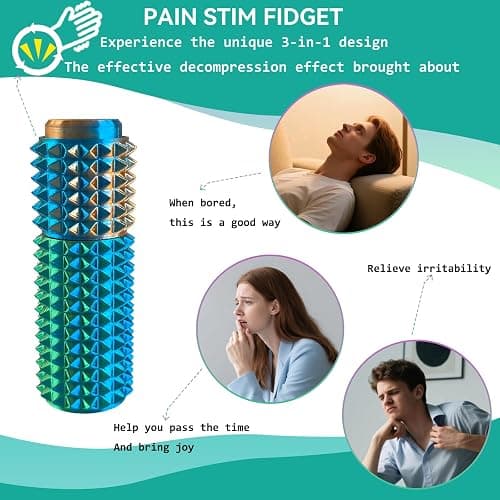 Pain Stim Fidget, 3-in-1 Massage - Click - Rotate, 3D Printed Fidget Toys, Suitable for Hand Stimulation、Autism、ADHD、Irritability、Adult Fidgets for Anxiety and Stress (Regular - A/2 pcs) thumbnail 4