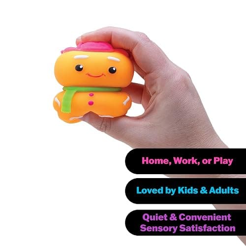 Schylling NeeDoh Squishmas Ginger Glowman - Christmas Squeeze Toy - Satisfying Snow-Like Crunch - 3.5" Tall - Color May Vary (Pack of 1) thumbnail 4