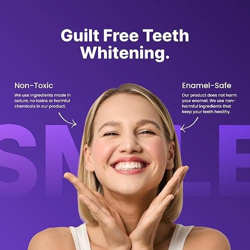 DRDENT Purple Teeth Whitening Strips 21 Treatments - Safe for Enamel - Non Sensitive Teeth Whitening - Whitening Without Any Harm - Pack of 42 thumbnail 2