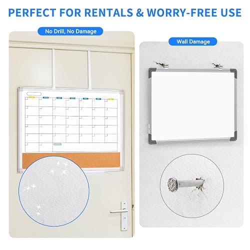Maxtek 24x18 Inch Magnetic Over Door Calendar Cork Board Combo | Monthly Calendar with Cork for Family Reminders, Notes, and Schedules. No-drill Door Organizer for Home, Dorm, or Office thumbnail 3