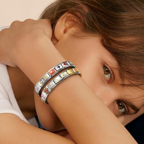 GEMOSA Custom Italian Charm Bracelet – Gold Link Starter & Photo/Element Charms thumbnail 8