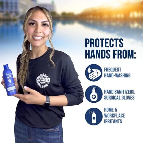 Gloves In A Bottle Shielding Lotion – Long-Lasting Barrier Moisturizer for Dry, Cracked Hands & Sensitive Skin | Non-Greasy, Fragrance Free Lotion | Safe for Men, Women & Babies 6 Months+ | 8 oz thumbnail 3