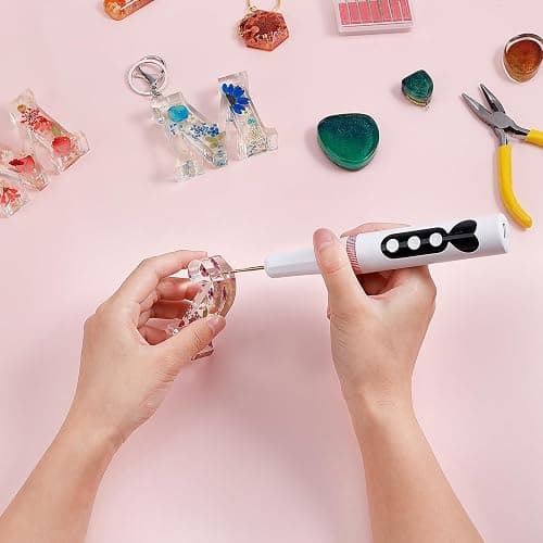 Resin Polishing Kit, Winartton Cordless Rotary Tool Kit for Resin Molding, Manicure, Wooden DIY Crafts, Electric Resin Drill with UV Light, 5-Speed Adjustable, 138 PCS Jewelry Making Kit thumbnail 2