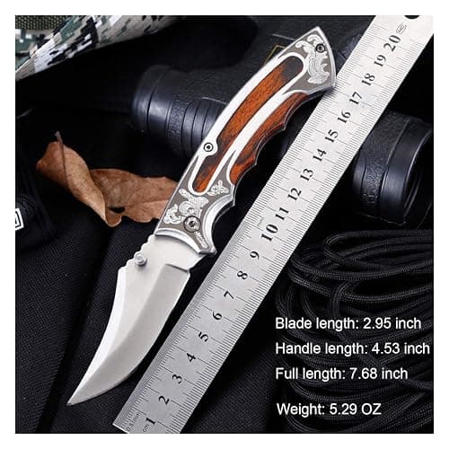 Red aesthetic stainless steel pocket knife thumbnail 7