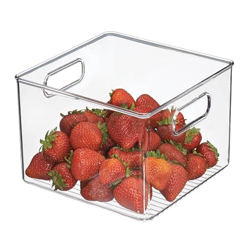 iDesign Pantry Storage Bin with Handles for Kitchen Cabinets or Fridge - Clear - Made in USA - Image 1