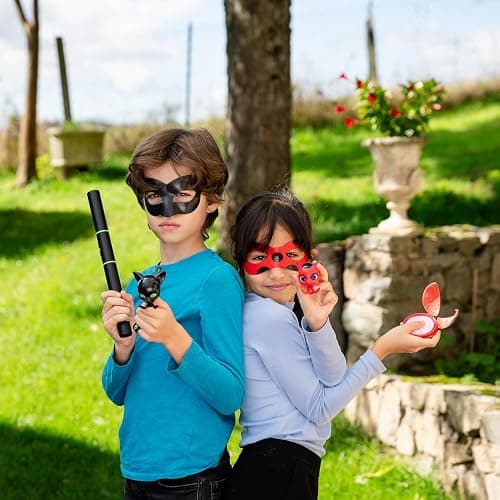 Miraculous: Tales Of Ladybug And Cat Noir Role Play Set Kids Fancy Dress Set Mask And Accessories Ladybug Superhero Costumes For Girls And Boys thumbnail 2