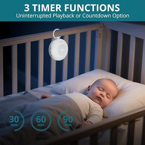 YGiTK Machine à Bruit Blanc Portable avec 12 Sons Apaisants, Veilleuse et Fonction Mémoire, Appareil de Sommeil à Bruit Blanc avec Minuterie, Rechargeable, sans Fil, pour Bébé, Adulte, Méditation thumbnail 6