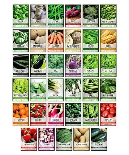 Gardeners Basics Survival Vegetable Seeds Garden Kit Over 16,000 Seeds Non-GMO and Heirloom, Great for Emergency Bugout Survival Gear 35 Varieties Seeds for Planting Vegetables 35 Free Plant Markers thumbnail 2