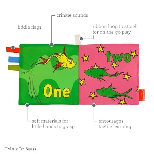 Infantino Soft Activity Books Dr. Seuss One Fish & Green Eggs, 2-Pack thumbnail 6