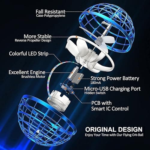AMERFIST 2025 Flying Orb Ball Toy,Cosmic Globe Boomerang Hover Ball Galactic Fidget Spinner, Hand Drone Orbit, Cool Toys Gift for 6 7 8 9 10+ Year Old Boys Girls Teens Outdoor Toys(Blue) thumbnail 3