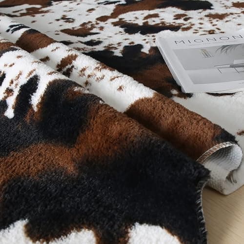 MACEVIA Cow Print Rug Faux Cowhide Rugs Cute Animal Area Carpet Western Decor for Living Room Bedroom with Anti-Slip Rubber Large Size 59" L x 47.2" W(4.9ft x 3.9ft) thumbnail 8