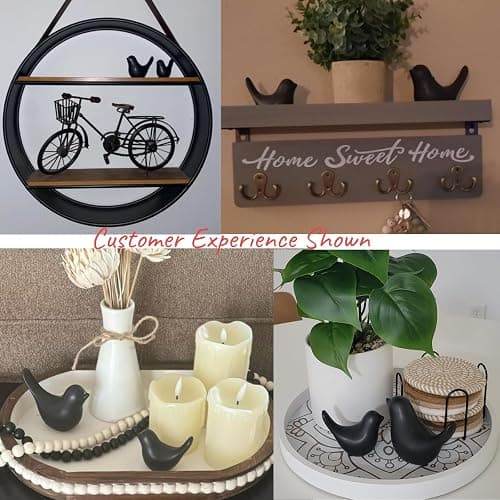 Notakia Small Birds Statues Home Decor Modern Style Decorative Ornaments for Living Room Decor, Bedroom, Office Desktop, Cabinets (Black 2Pcs Birds) thumbnail 6