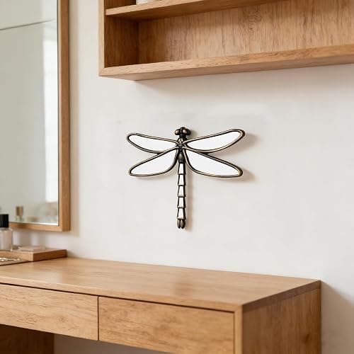 Wartter Decorative Dragonfly Wall Mirror, Plastic Frame with Mirrored Wings (12.4 x 9.3 inches) (Bronze) thumbnail 2