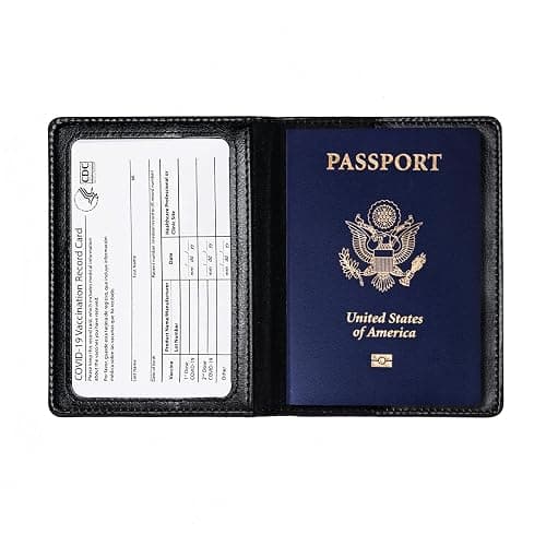 Honmein 2 Pcs Passport holders，Ultra Slim passport wallet，PU Leather Passport Cover for Women and Men thumbnail 3