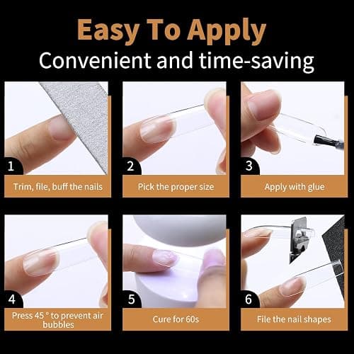 Cycullinyt 240Pcs Square Soft Gel Nail Tips, Long Square Nails, 12 Sizes Full Cover Acrylic Fake Nails Straight Clear False Nail Extension for Beginner and Professional Home Salon DIY thumbnail 7