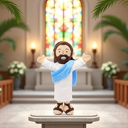 Yelakey 13" Jesus Plush, Jesus Stuffed Doll Plushie for Easter Christmas Church (Brown) thumbnail 8