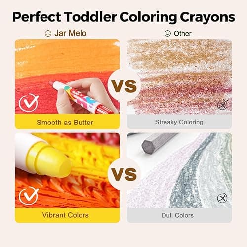 Jar Melo Jumbo Crayons for Toddlers, 12 Colors TwistJoy Crayon Non Toxic Washable Easy to Hold Large Crayons,Gift for Boys and Girls Back to School thumbnail 3