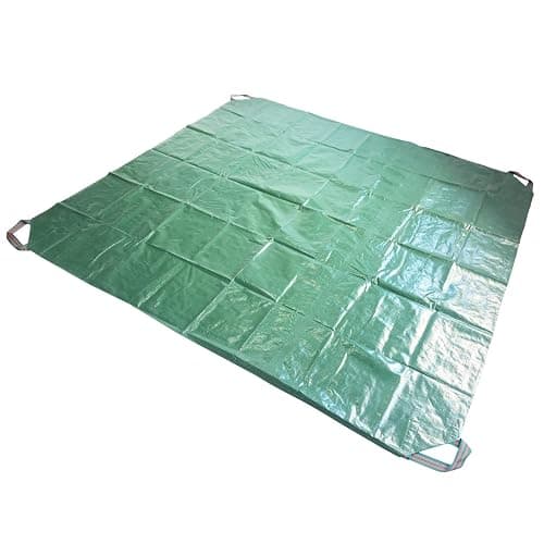 7x7 Ft Yard Garden Leaf Tarp W/ 4 Handles Waterproof Tarp for Sandbox Cover,Outdoor Tarpaulin,Lawn Debris,Landscape Pruning,Leaf Hauler,Tent Footprint,Camping Tent Mat,Patio Table,Yard Fire Pit Cover - Image 1