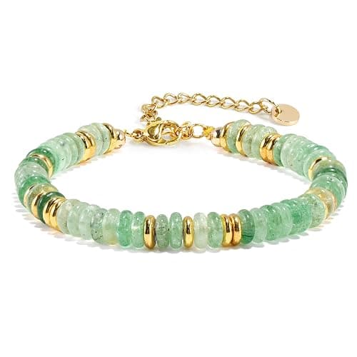 VIBILIA Gold Plated Bracelets for Women, Boho Bangle Bracelets, Beaded Bracelets Trendy, Handmade Gold Jewelry, Fashion Birthday Gifts for Women Friend on Valentine's Day Easter Mother's Day - Image 1