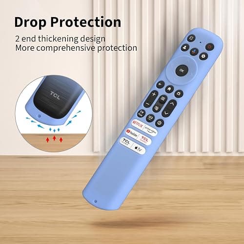 Hi Color Silicone Cover for TCL RC813 FMB1/RC923/RC902V Remote Protective Case Sleeve for TCL Smart TV Remote RC813 FMB1 Case Cover(Glow Blue) thumbnail 3