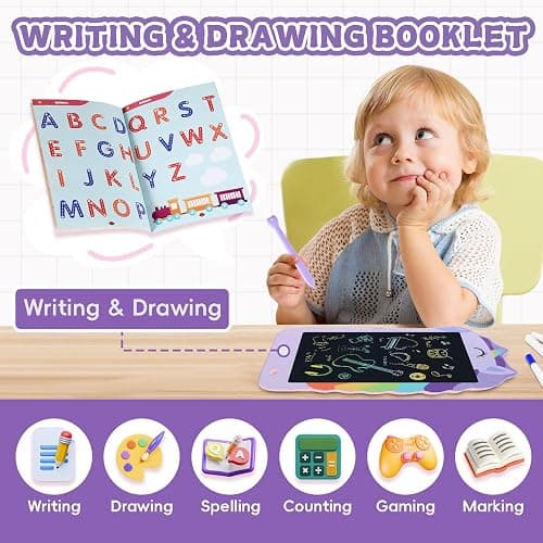 Unicorn Toys LCD Writing Tablet for Girls Kids,Colorful Toddler Drawing Tablet for Educational Baby Girl, Doodle Board Pad Toy for 3 4 5 6-12 Years Old Kid Birthday Party School, 8.5 Inch Purple thumbnail 4