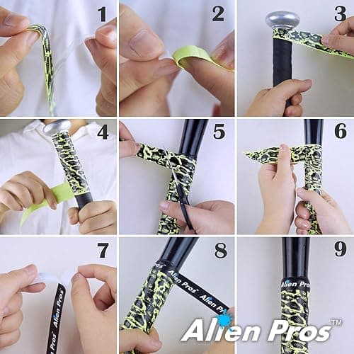 ALIEN PROS Bat Grip Tape for Baseball (2 Grips/4 Grips) – 1.1 mm Precut and Pro Feel Bat Tape – Replacement for Old Baseball bat Grip – Wrap Your Bat for an Epic Home Run (2 Grips/4 Grips) thumbnail 7