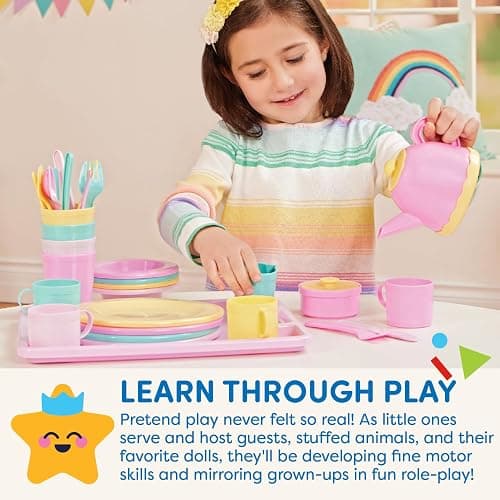 Battat – Play Circle – Dish Set – Plates, Cups, and Tea Party Toys – Kitchen Toys for Toddlers – Pretend Play – 3+ Years(34 Pieces) thumbnail 5