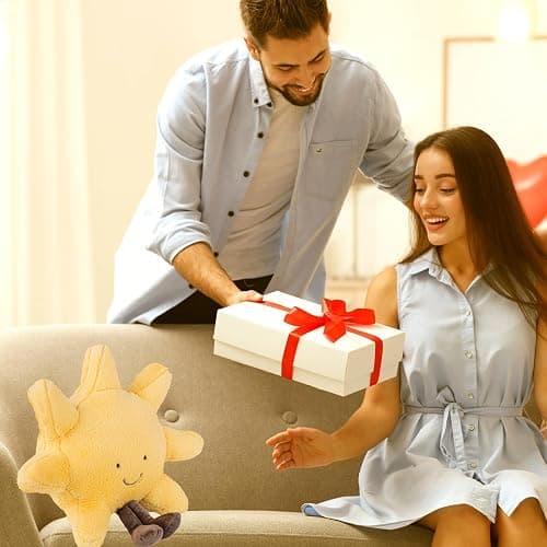 Cute Sun Plush Toy, Smiling Fun Filled Sun Pillow, 12" Yellow Sunshine Stuffed Animal, Sunshine Animal Pillow Soft Plush Toy for Children's Birthday Gift thumbnail 6