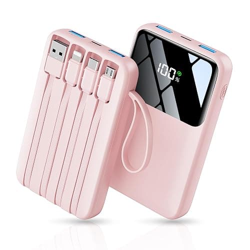 Power Bank, 15000mAh Portable Charger with Built in Cable, 22.5W Fast Charging, 6 Outputs, Slim Travel Essential Battery Pack with LED Display, Compatible with iPhone 16/15/14/13, Samsung, iPad, etc - Image 1