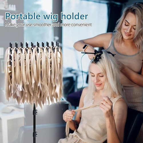 Eastdone Braiding Hair Rack Standing Extension Holder Hanger, 144 Pegs Divider for Separator Stand Display (Black) thumbnail 6