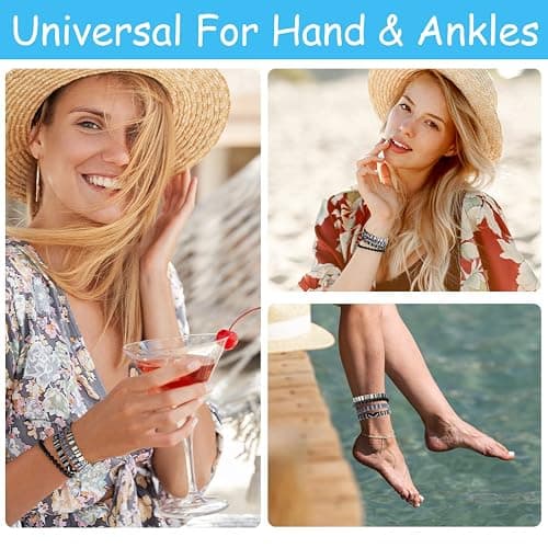 Beach Bracelet Set for Men and Women, Surfer Men Bracelet, Braided Boho Summer Bracelets Adjustable Men's Bracelet Handmade Women Bracelet String Rope Ankle Bracelets Birthday Gift thumbnail 4